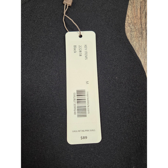 Spanner NWT Solid Black Stretch Cardigan Sweater & Matching Tank Blouse Set M - Picture 5 of 5